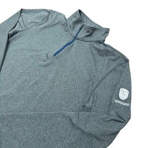 Marine Layer Samsara Quarter Zip Pullover Mens Small Gray Heathered